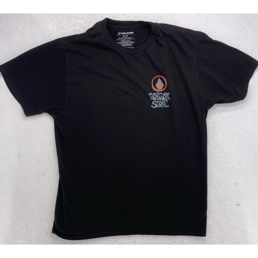 Volcom Stone T-Shirt XL Black Mexico Made Surf Skate Logo Tee 100% Cotton